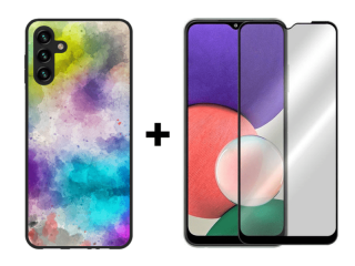 9D SKLO + PÚZDRO 2v1 pre Samsung Galaxy A13 5G / A04s - Pattern 008
