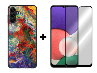 9D SKLO + PÚZDRO 2v1 pre Samsung Galaxy A13 5G / A04s - Pattern 009