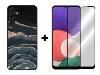 9D SKLO + PÚZDRO 2v1 pre Samsung Galaxy A13 5G / A04s - Pattern 010