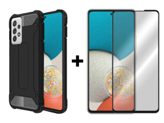 9D SKLO + PÚZDRO 2v1 pre Samsung Galaxy A53 5G - Hybrid Armor čierne