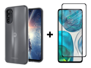 9D SKLO + PUZDRO pre Motorola Moto G52 / G82 5G - Silikónové priesvitné