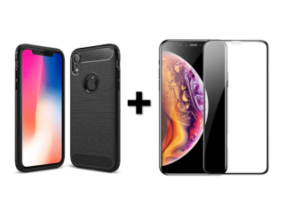 9D SKLO + KRYT 2v1 pre Apple iPhone XR Carbon čierne