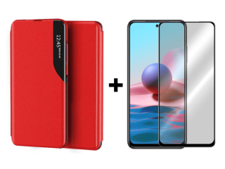 SKLO + PUZDRO 2v1 pre Xiaomi Poco M5s - Knižkové Smart View červené