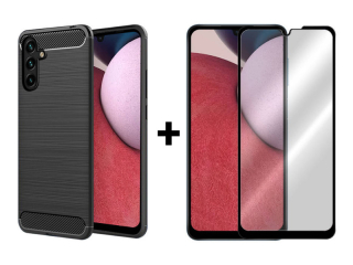SKLO + PUZDRO 2v1 pre Samsung Galaxy A14 4G / A14 5G - CARBON čierne