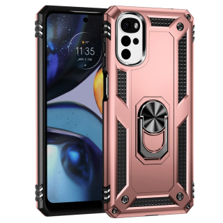 Tvrdený kryt na Motorola Moto G22 - Ring Armor ružový