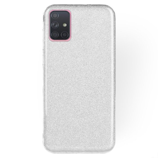 Silikonové púzdro na Samsung Galaxy A71 Glitter strieborné