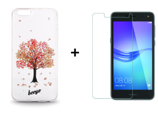SKLO + PUZDRO 2v1 pre HUAWEI Y6 2017 - silikónové TREE