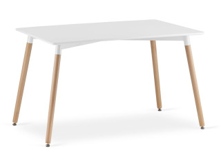 Stôl ADRIA 120 cm x 80 cm – biely / prírodné nohy