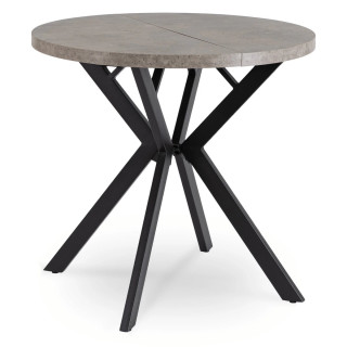 Rozkladací stôl DORIAN – 80–160 cm, betón, čierna podnož