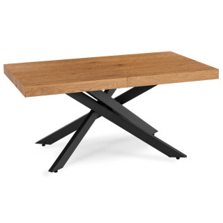 Rozkladací stôl HAMPTON – 160–240 cm, zlatý dub, čierna podnož