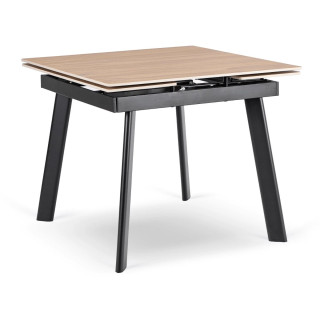 Keramický stôl LARES – 90–150 cm, dub, čierna podnož