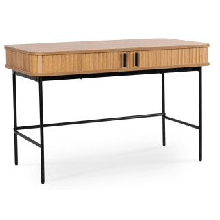 Písací stôl TRISH – 120 cm, dub, čierna podnož