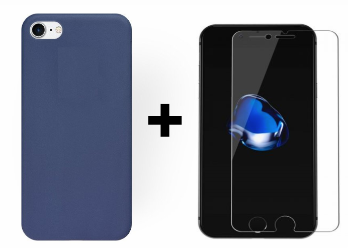 SKLO + PÚZDRO 2v1 pre iPhone 7, 8, SE 2 Blue