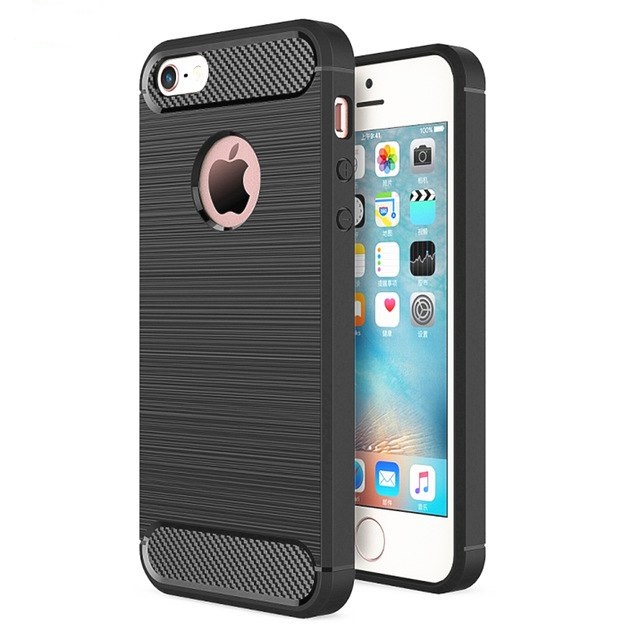 Silikónový kryt (obal) pre iPhone 5, 5S a SE carbon