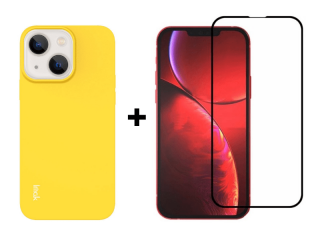 9D SKLO + PÚZDRO 2v1 pre Apple iPhone 13 - silikónové žlté