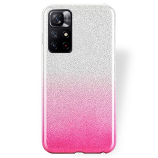 Silikónový kryt na Xiaomi Redmi Note 11s 5G  - Glitter strieborno ružové
