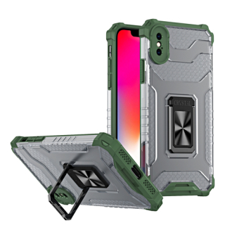 Tvrdený kryt pre Apple iPhone X / XS - Ring Armor zelený