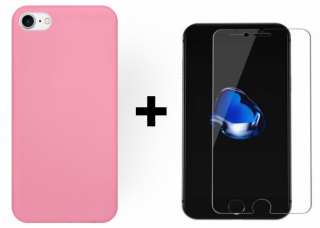 SKLO + PÚZDRO 2v1 pre iPhone 7, 8, SE 2 Pink