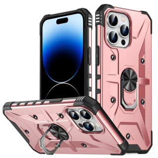Tvrdený kryt pre Apple iPhone 14 Pro - Ring Armor ružový