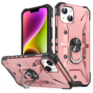 Tvrdený kryt pre Apple iPhone 14 - Ring Armor ružový