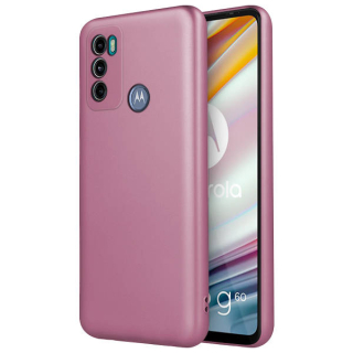 Silikónový obal pre Motorola Moto G60 - Metallic ružový