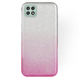 Silikónové puzdro na Samsung Galaxy A22 5G - Glitter ružovo strieborné