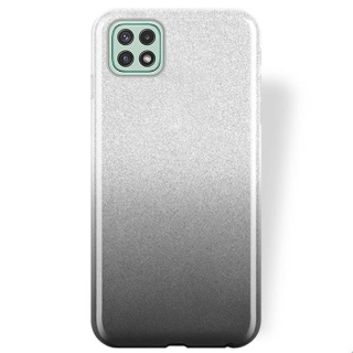 Silikónové puzdro na Samsung Galaxy A22 5G - Glitter čierno strieborné
