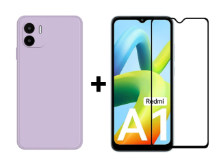 SKLO + PUZDRO 2v1 pre Xiaomi Redmi A1 - Silikónové fialové