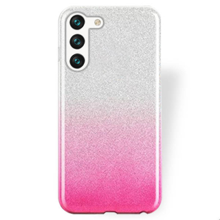 Silikónový kryt pre Samsung Galaxy S23 5G - Glitter ružovo strieborný