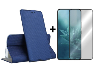 SKLO + PUZDRO 2v1 pre Samsung Galaxy S23 Plus 5G - Knižkové MAGNET modré