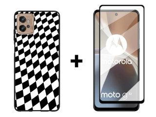 9D SKLO + PUZDRO 2v1 pre Motorola Moto G32 - Pattern 006