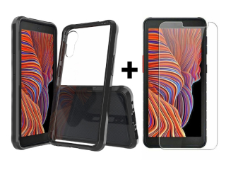 9D SKLO + PÚZDRO 2v1 pre Samsung Galaxy Xcover 5 - Acrylic čierno priesvitné