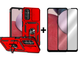 SKLO + PUZDRO 2v1 pre Samsung Galaxy A14 / A14 5G - SLIDING červené