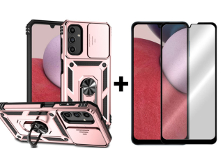 SKLO + PUZDRO 2v1 pre Samsung Galaxy A14 / A14 5G - SLIDING ružové