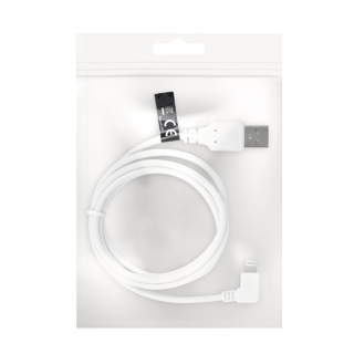 Kábel USB pre iPhone 8-PIN zahnutý biely, dlžka 1m, 1A