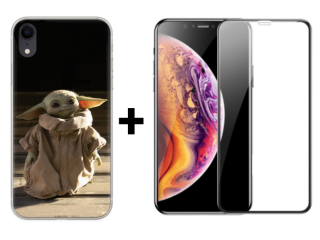 9D SKLO + KRYT 2v1 pre Apple iPhone XR - Baby Yoda