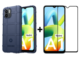 SKLO + PUZDRO 2v1 pre Xiaomi Redmi A1 / Redmi A2 - Tvrdené COVERAGE modré