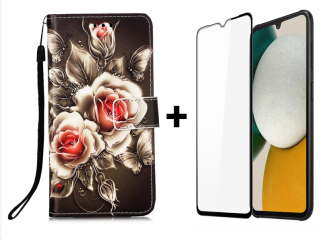 SKLO + PUZDRO 2v1 pre Samsung Galaxy A34 5G - Knižkové ART Roses