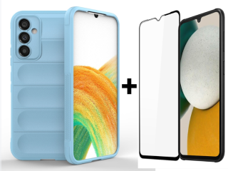 SKLO + PUZDRO 2v1 pre Samsung Galaxy A34 5G - MAGIC SHIELD modré