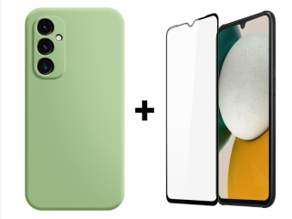 SKLO + PUZDRO 2v1 pre Samsung Galaxy A34 5G - Silikónové MATT zelené