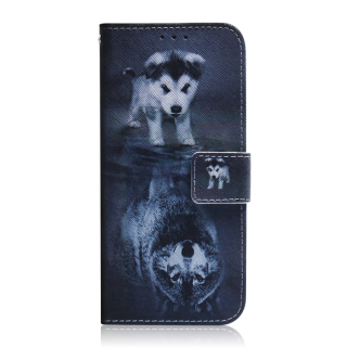 Knižkové puzdro pre Motorola Moto E13 - ART Wolf and Dog