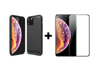 9D SKLO + KRYT 2v1 pre Apple iPhone 11 Pro Carbon čierne