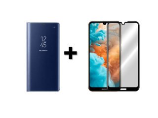 9D SKLO + PÚZDRO 2v1 pre Huawei Y6 2019 Clear View modré