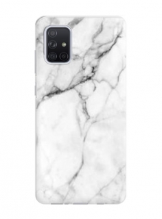 Silikonové púzdro na Samsung Galaxy A71 Marble biele