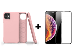 9D SKLO + KRYT 2v1 pre Apple iPhone 11 soft ružové