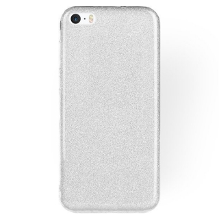 Silikonový Glitter obal pre Apple iPhone 7, 8, SE2 strieborné