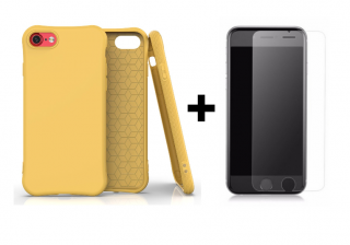SKLO + PÚZDRO 2v1 pre iPhone 7, 8, SE 2 soft žlté