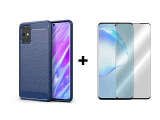 9D SKLO + PÚZDRO 2v1 pre Samsung Galaxy S20 Ultra - Carbon modré