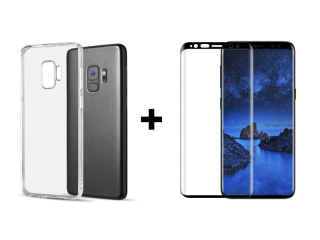 9D SKLO + PÚZDRO 2v1 pre Samsung Galaxy S9 priesvitné