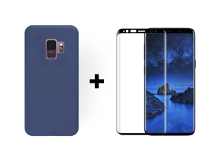9D SKLO + PÚZDRO 2v1 pre Samsung Galaxy S9 modré
